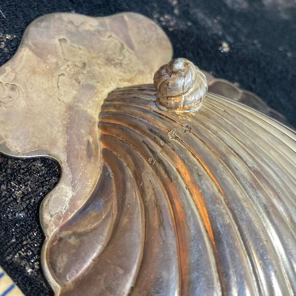 Brooklyn Antique Silver Plate Foot Trinket Dish E.G. Webster Son Patina Vintage - Picture 6 of 10